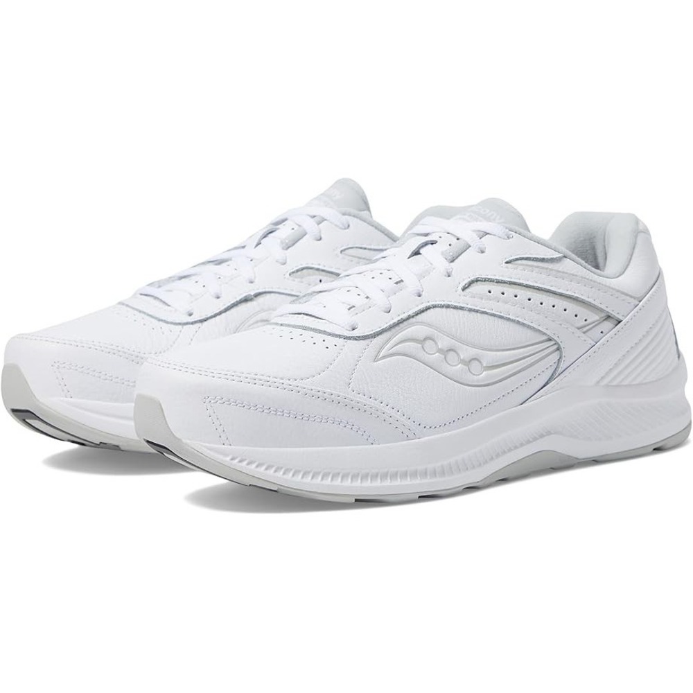 Saucony Echelon Walker 3 Men's Sz 10 XW White Walking Sneakers Leather Low Top